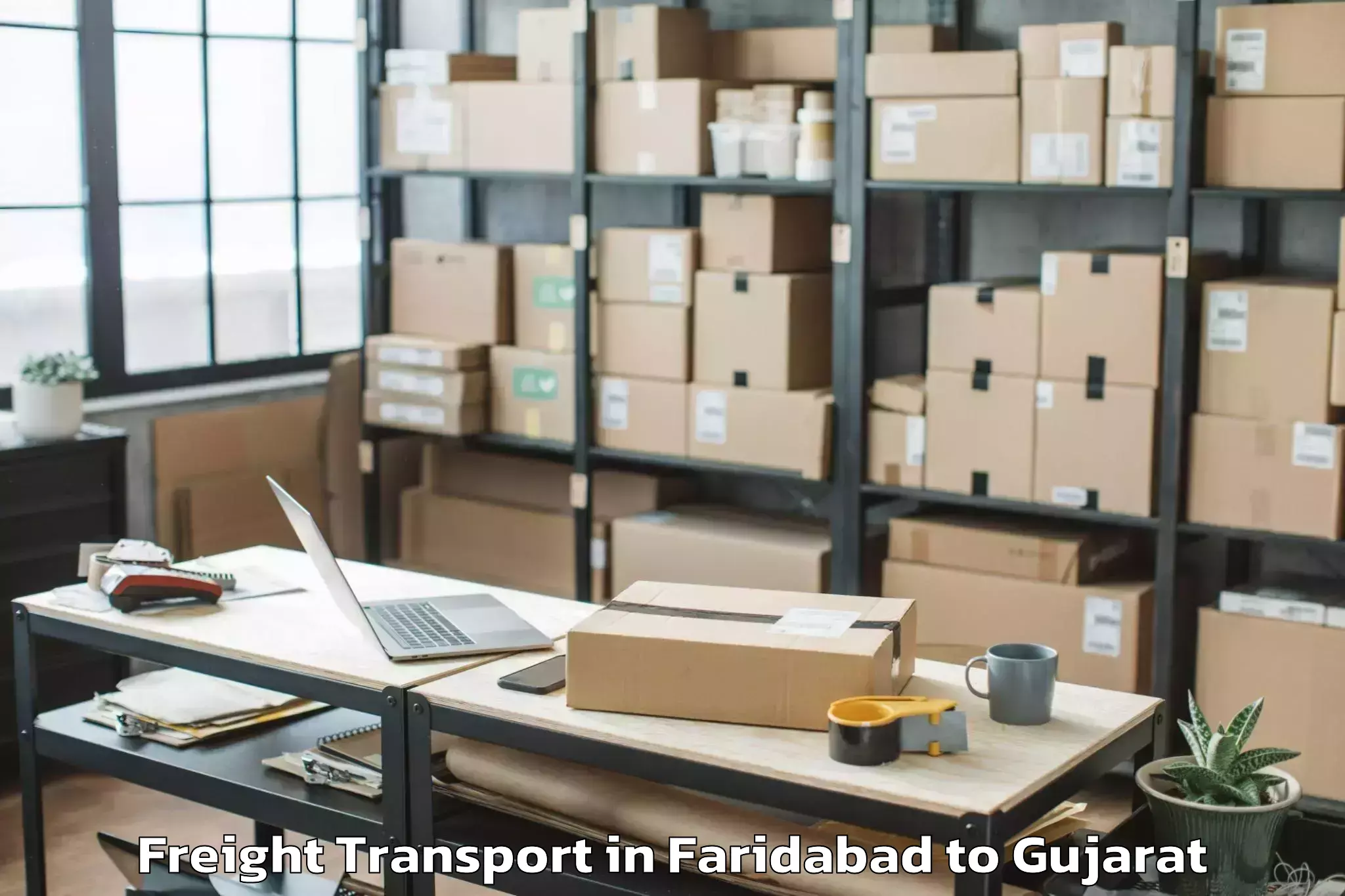 Book Your Faridabad to Delvada Freight Transport Today